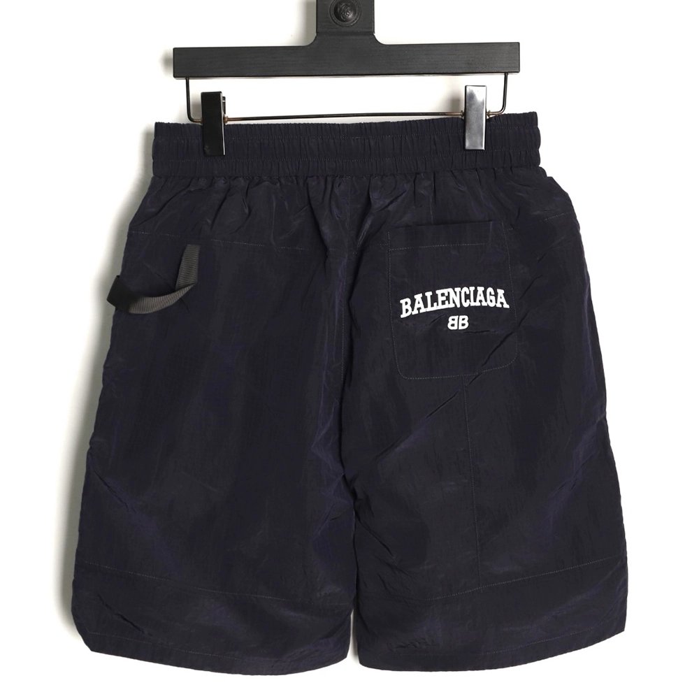 Balenciaga metal patch logo letter embroidered shorts,Balenciaga