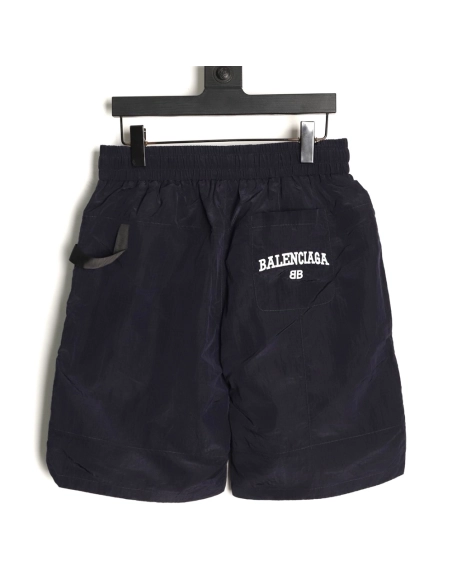 Balenciaga metal patch logo letter embroidered shorts,Balenciaga