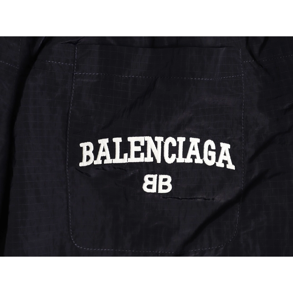 Balenciaga metal patch logo letter embroidered shorts,Balenciaga