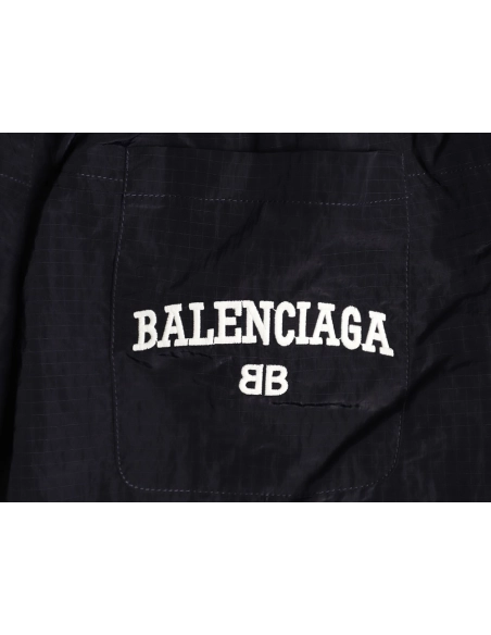 Balenciaga metal patch logo letter embroidered shorts,Balenciaga