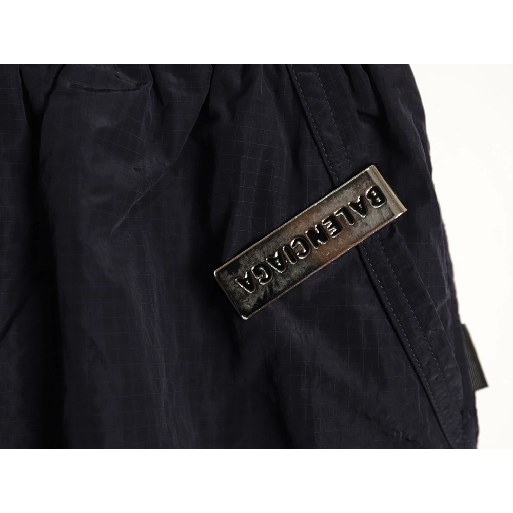 Balenciaga metal patch logo letter embroidered shorts,Balenciaga