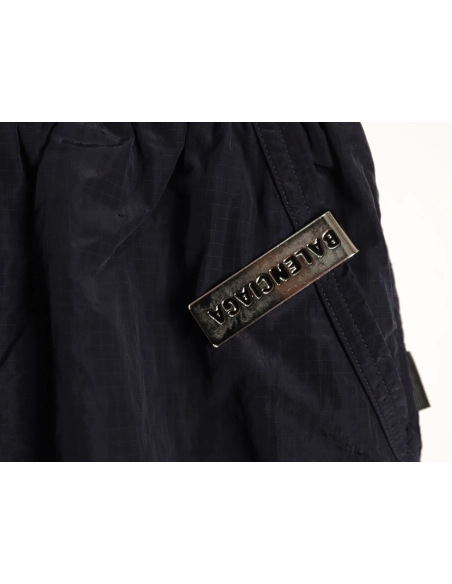 Balenciaga metal patch logo letter embroidered shorts,Balenciaga