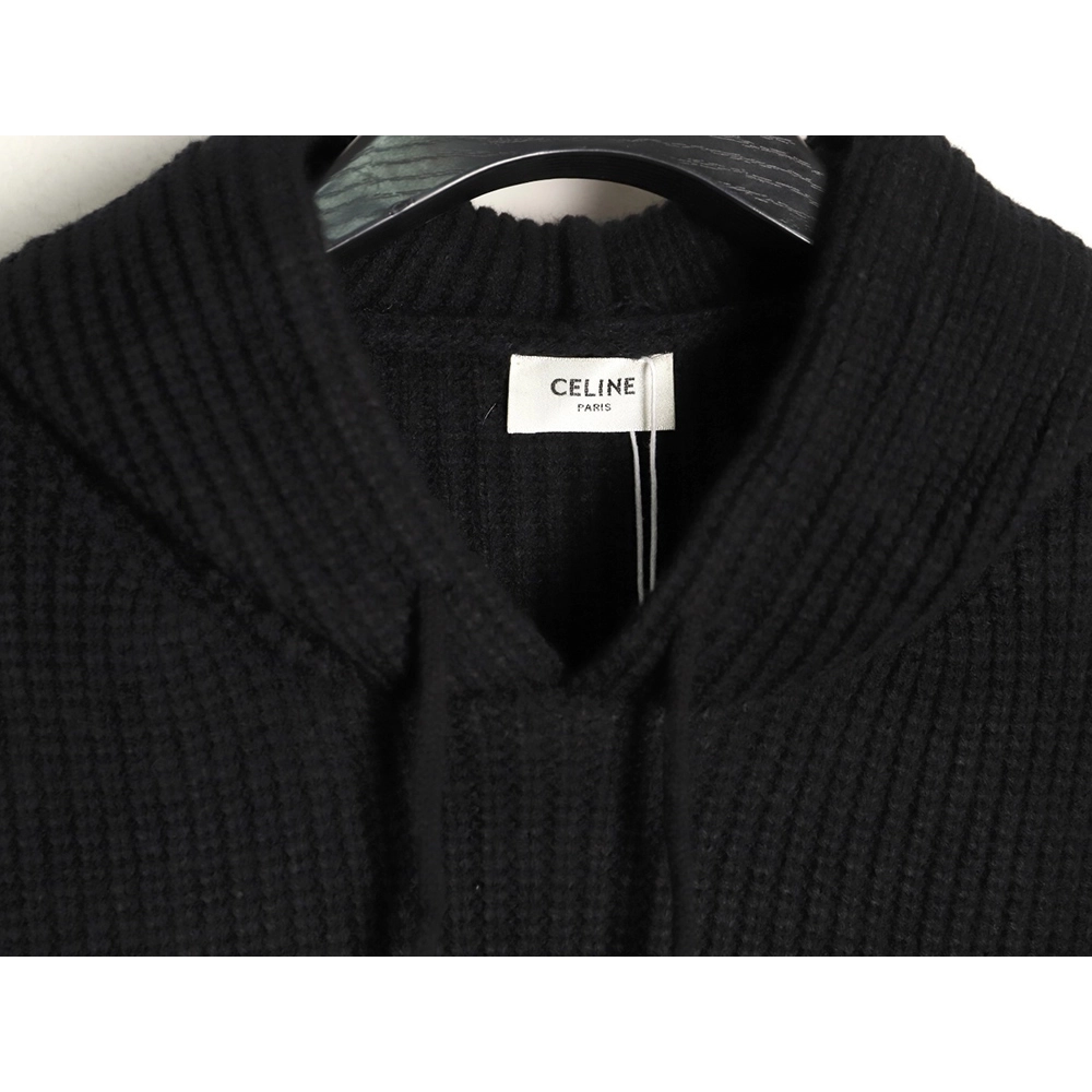 Celine leather appliqu¨¦ embroidered wool hoodie,Celine