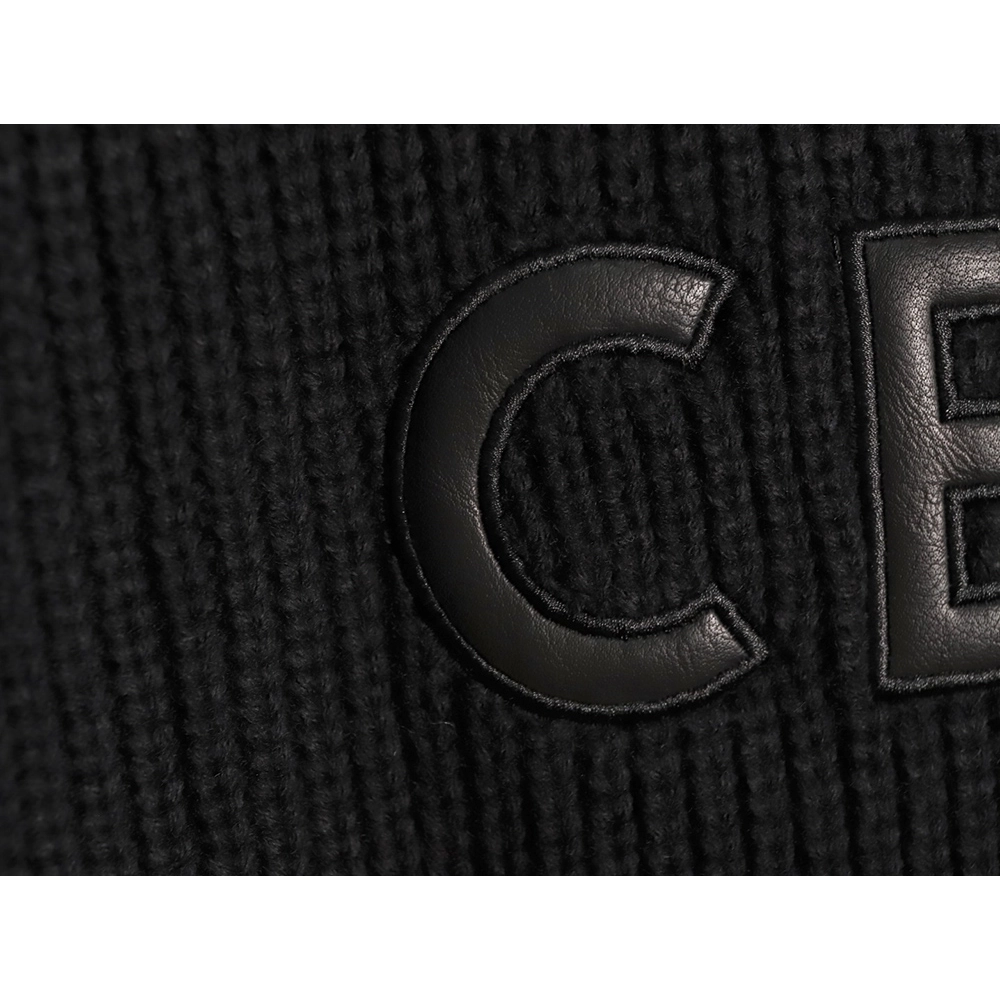 Celine leather appliqu¨¦ embroidered wool hoodie,Celine
