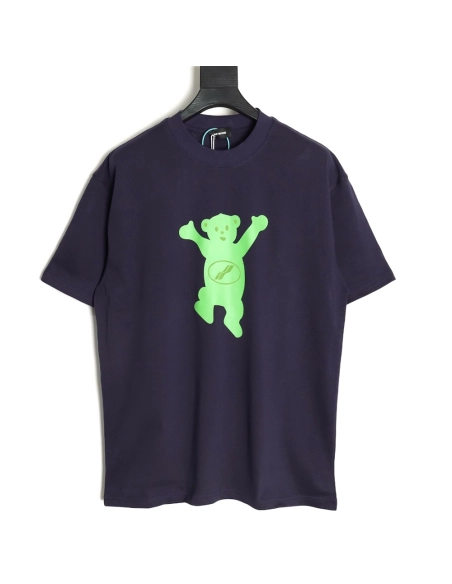 We11done Double-Sided Flocked Bear Print Short-Sleeve T-Shirt,We11done