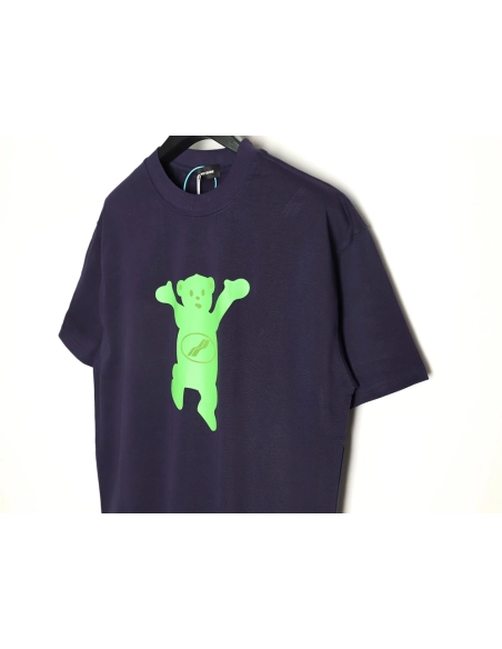 We11done Double-Sided Flocked Bear Print Short-Sleeve T-Shirt,We11done