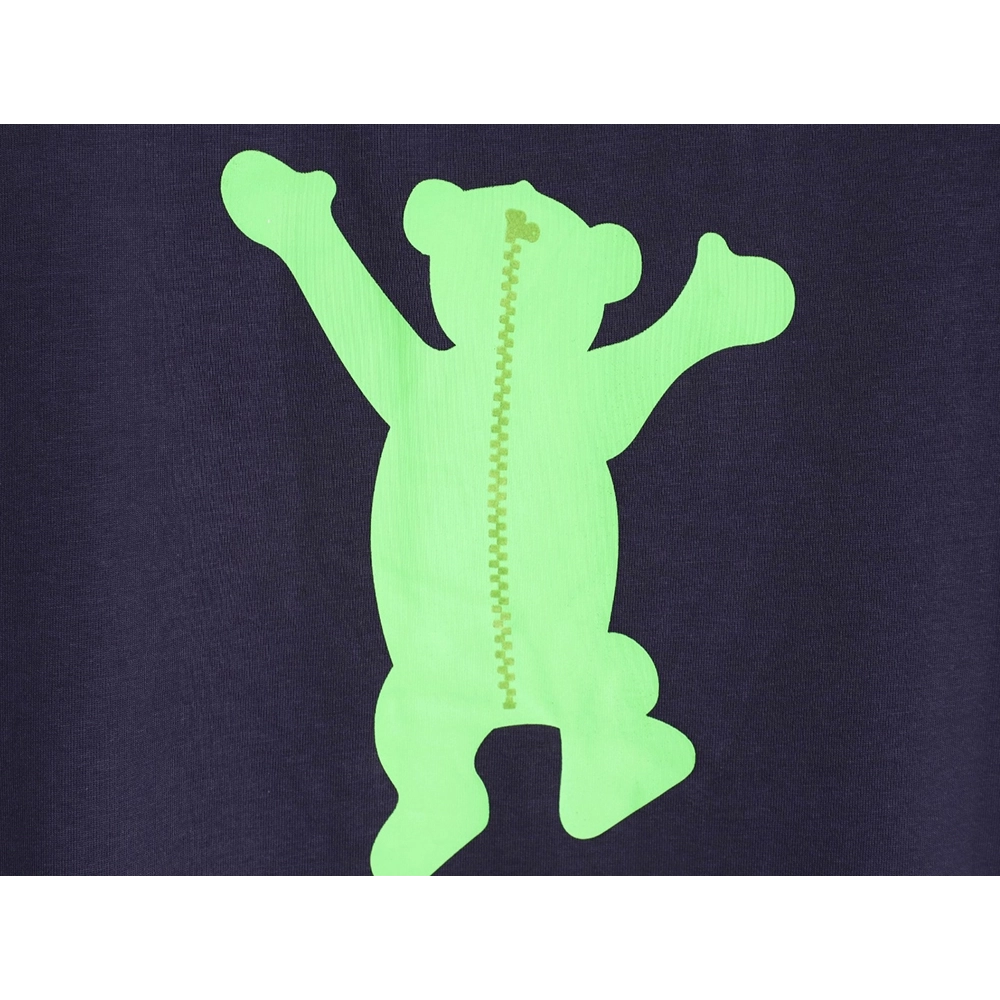 We11done Double-Sided Flocked Bear Print Short-Sleeve T-Shirt,We11done