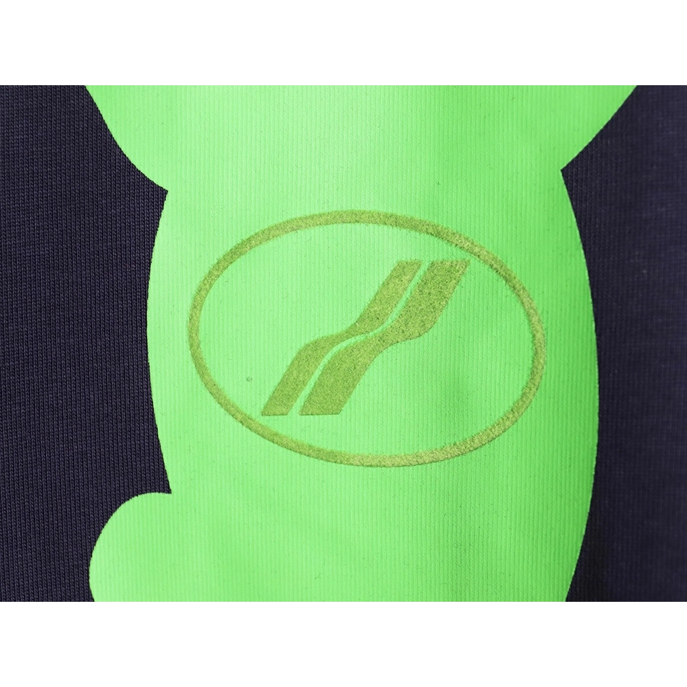 We11done Double-Sided Flocked Bear Print Short-Sleeve T-Shirt,We11done