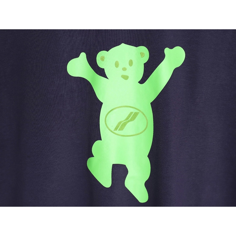 We11done Double-Sided Flocked Bear Print Short-Sleeve T-Shirt,We11done