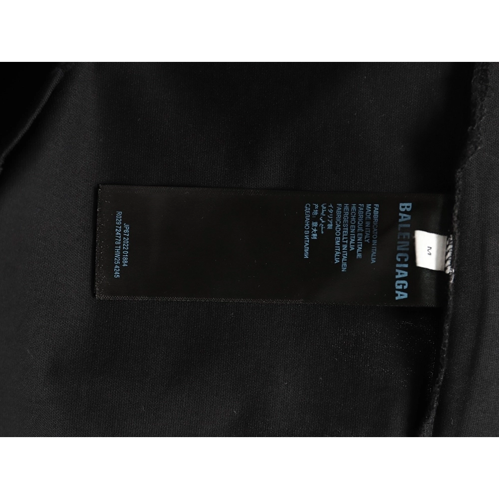 Balenciaga Heavy-Embroidered, Distressed Crewneck T-Shirt TSK1,Balenciaga