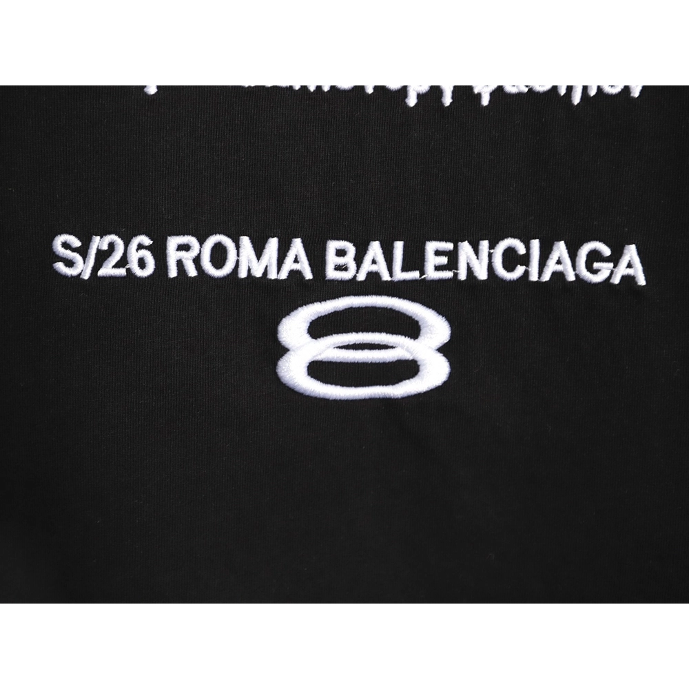 Balenciaga Heavy-Embroidered, Distressed Crewneck T-Shirt TSK1,Balenciaga