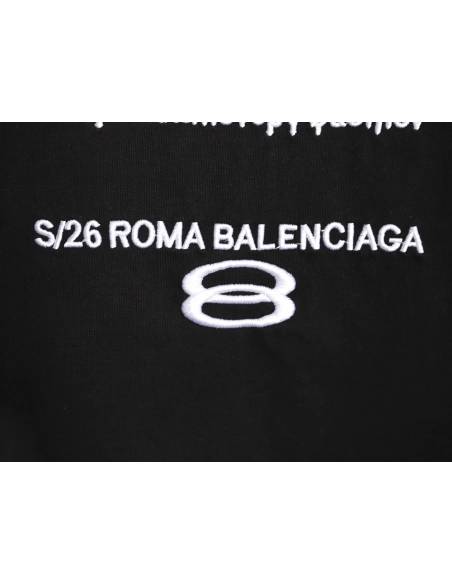 Balenciaga Heavy-Embroidered, Distressed Crewneck T-Shirt TSK1,Balenciaga