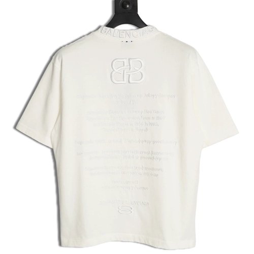 Balenciaga Heavy-Embroidered, Distressed Crewneck T-Shirt,Balenciaga