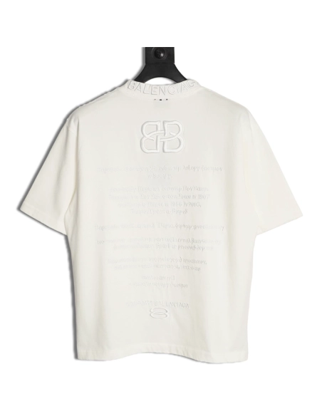 Balenciaga Heavy-Embroidered, Distressed Crewneck T-Shirt,Balenciaga