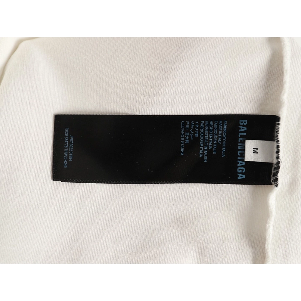 Balenciaga Heavy-Embroidered, Distressed Crewneck T-Shirt,Balenciaga