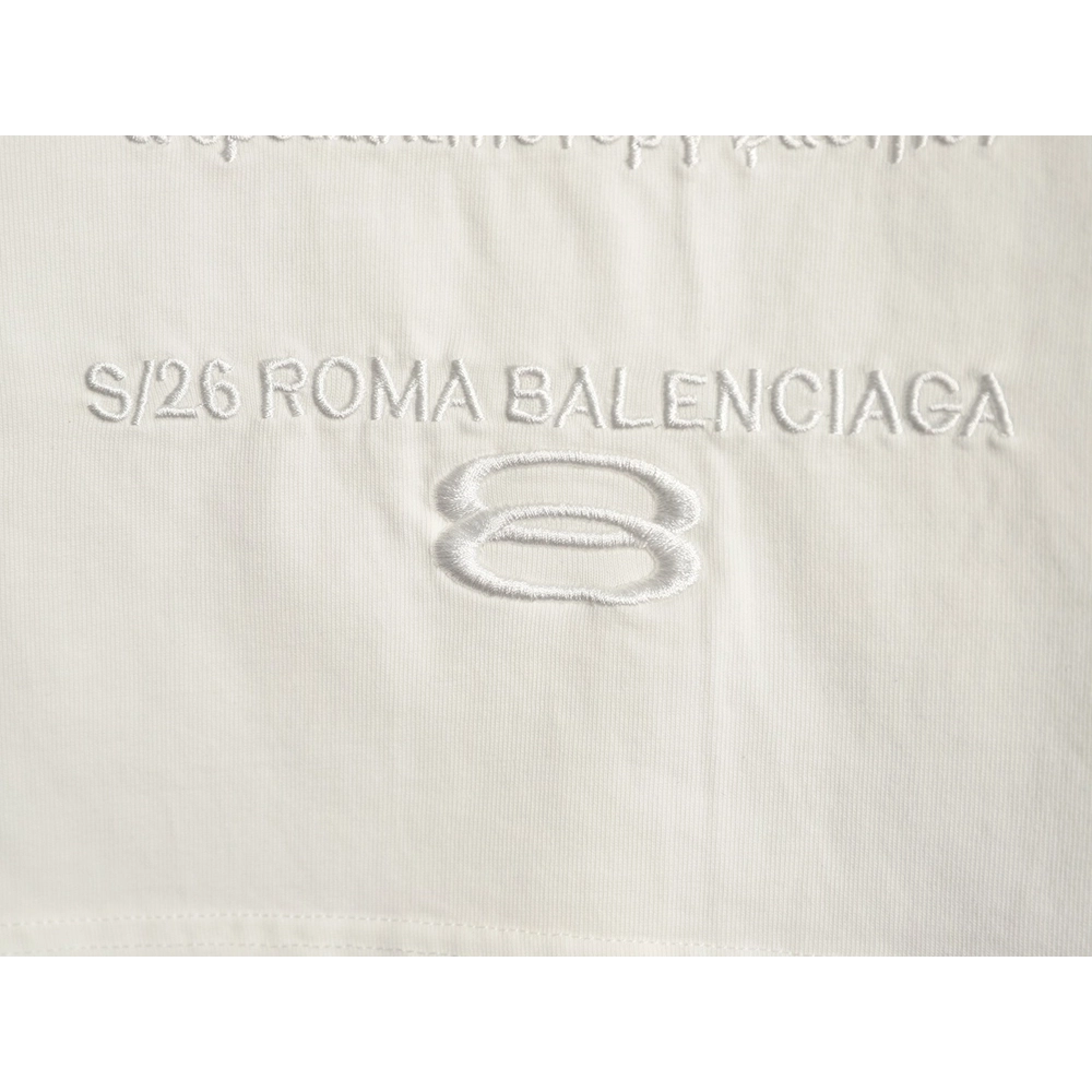 Balenciaga Heavy-Embroidered, Distressed Crewneck T-Shirt,Balenciaga