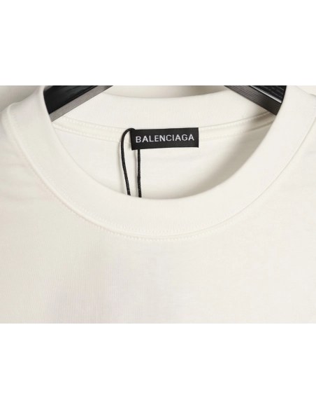 Balenciaga Cola Burnout Patch Embroidery Short-Sleeve T-Shirt,Balenciaga