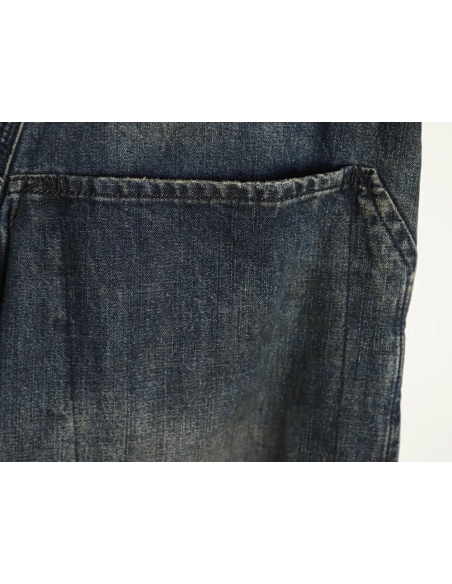Balenciaga Distressed Denim Trousers with Leg Logo,Balenciaga