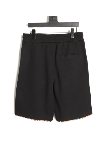 Burberry check-trimmed equestrian embroidered shorts TSK1,Burberry