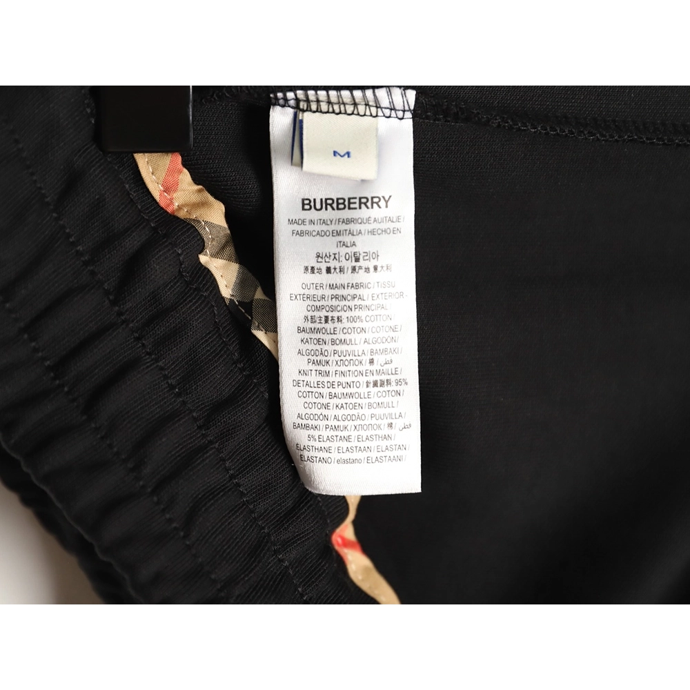 Burberry check-trimmed equestrian embroidered shorts TSK1,Burberry