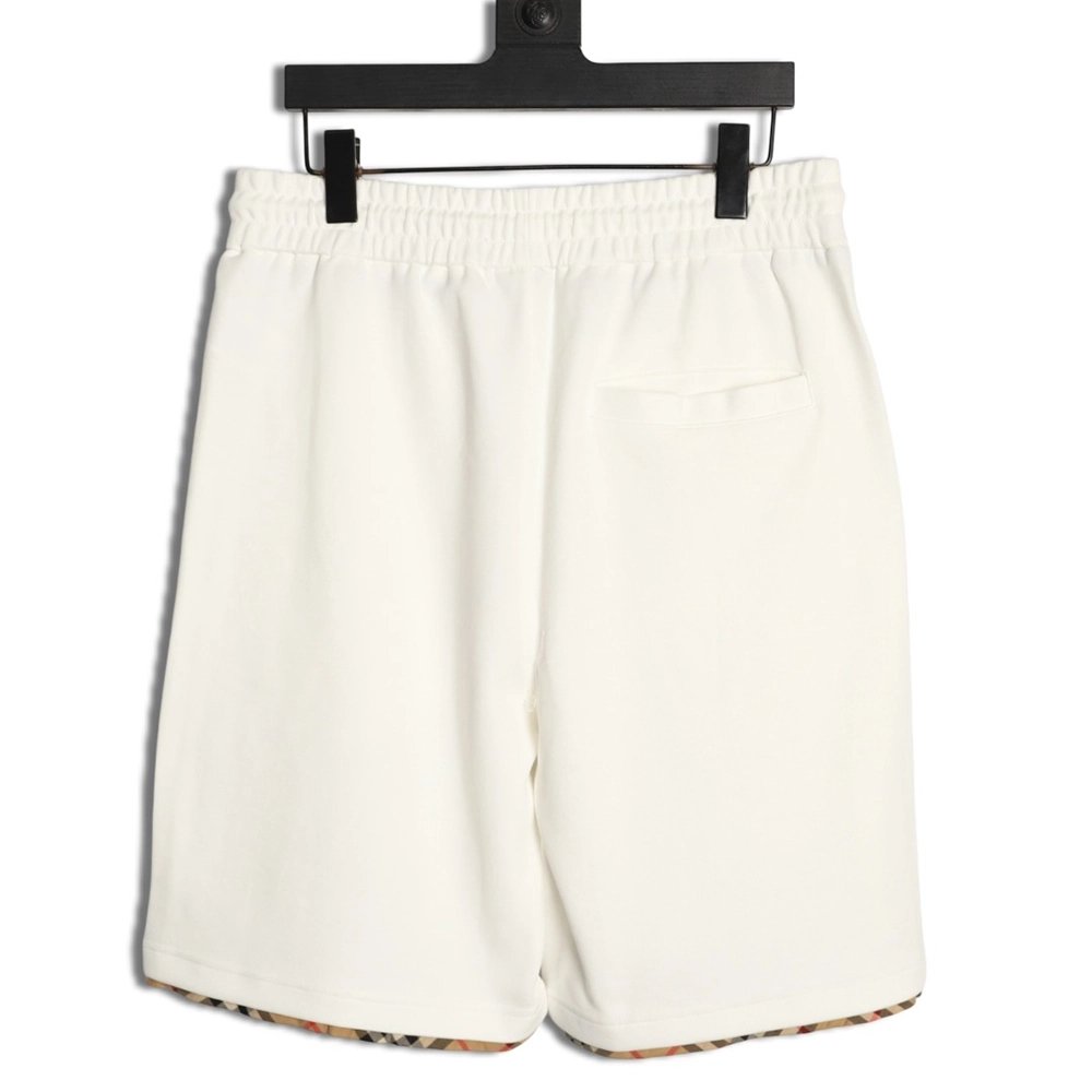 Burberry check-trimmed equestrian embroidered shorts,Burberry