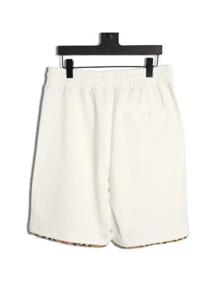Burberry check-trimmed equestrian embroidered shorts,Burberry
