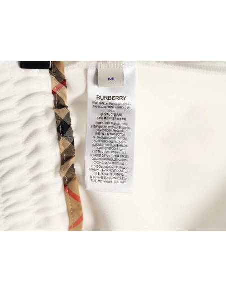 Burberry check-trimmed equestrian embroidered shorts,Burberry