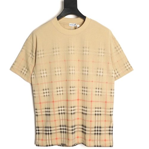 Burberry gradient blurred check print short-sleeved T-shirt TSK1,Burberry