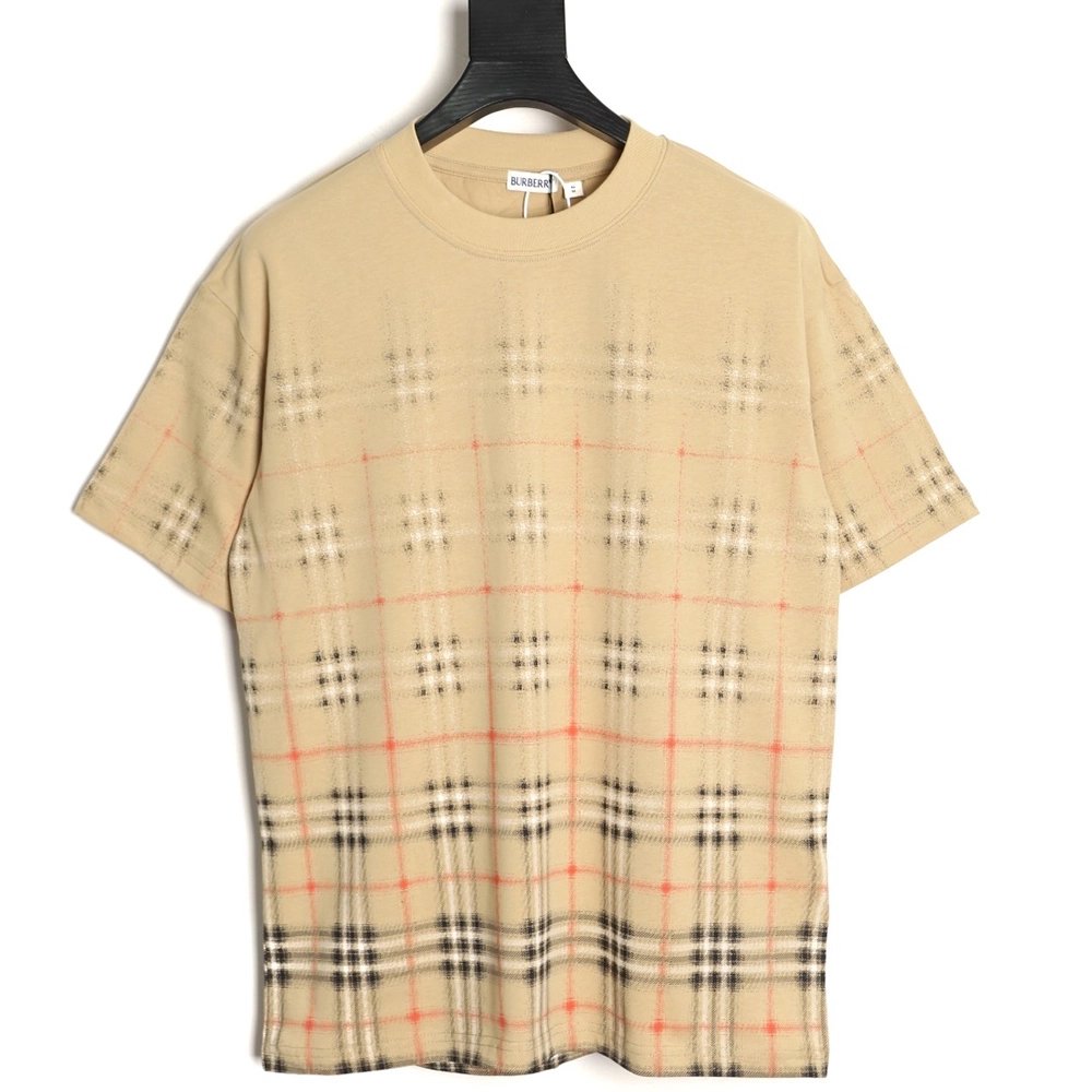 Burberry gradient blurred check print short-sleeved T-shirt TSK1,Burberry