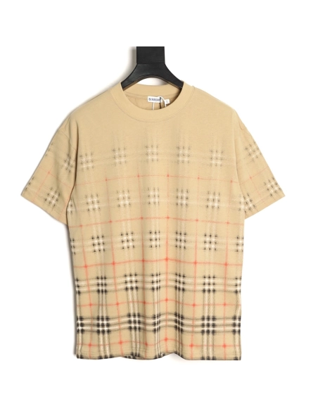 Burberry gradient blurred check print short-sleeved T-shirt TSK1,Burberry