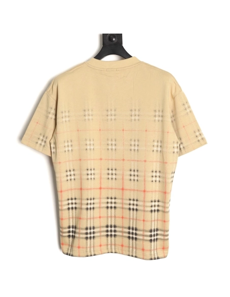 Burberry gradient blurred check print short-sleeved T-shirt TSK1,Burberry