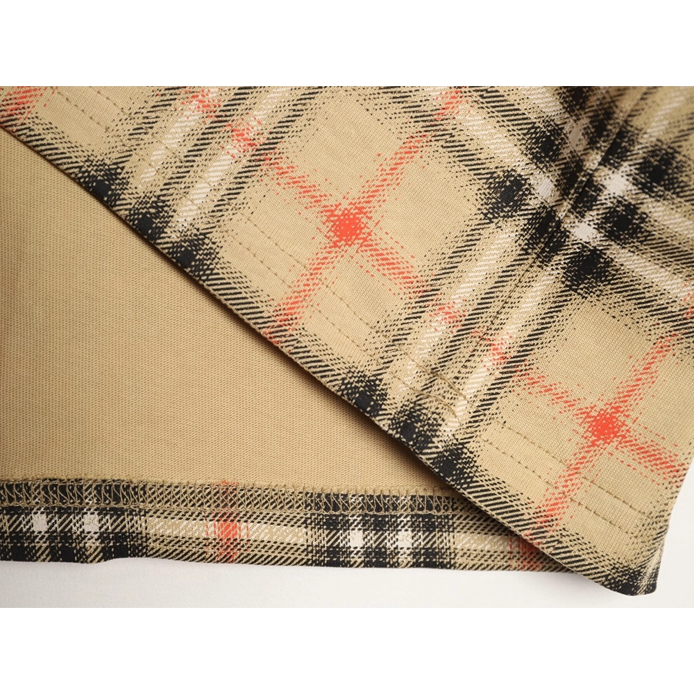 Burberry gradient blurred check print short-sleeved T-shirt TSK1,Burberry