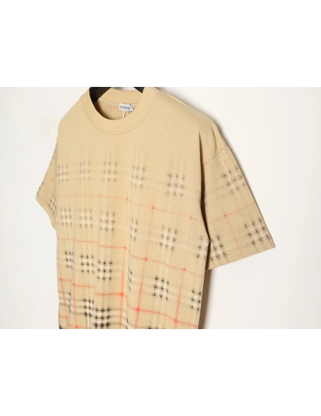 Burberry gradient blurred check print short-sleeved T-shirt TSK1,Burberry