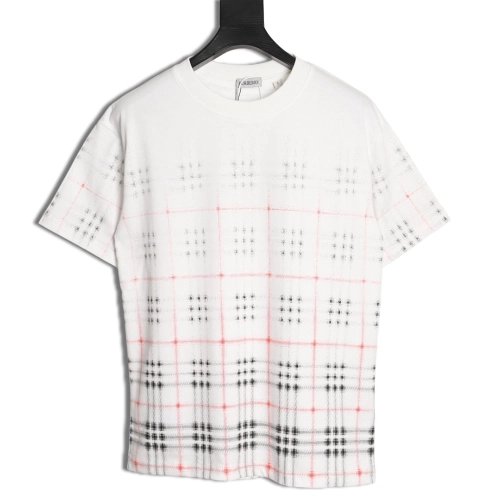 Burberry gradient blurred check print short-sleeved T-shirt,Burberry