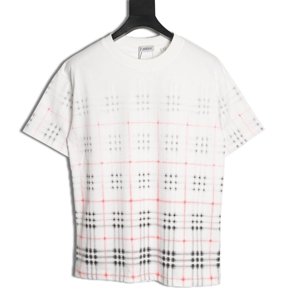 Burberry gradient blurred check print short-sleeved T-shirt,Burberry