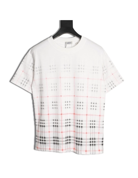 Burberry gradient blurred check print short-sleeved T-shirt,Burberry