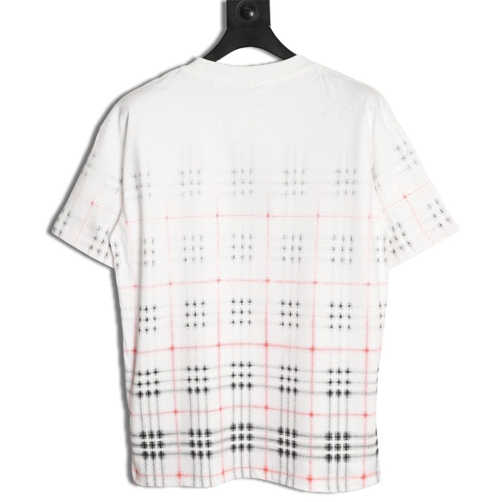 Burberry gradient blurred check print short-sleeved T-shirt,Burberry