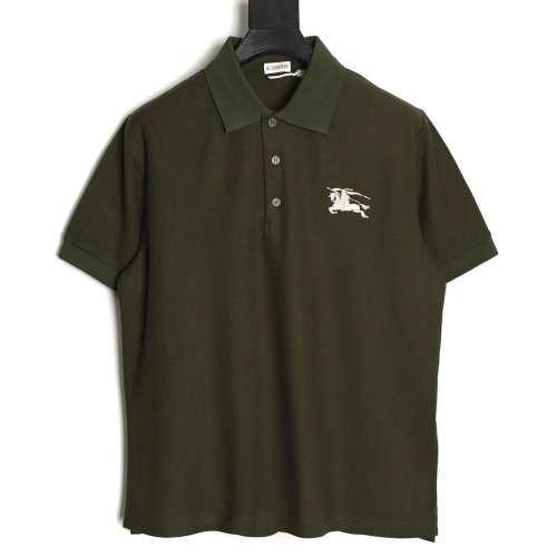 Burberry Battle Horse Embroidery Short-Sleeve Polo Shirt,Burberry