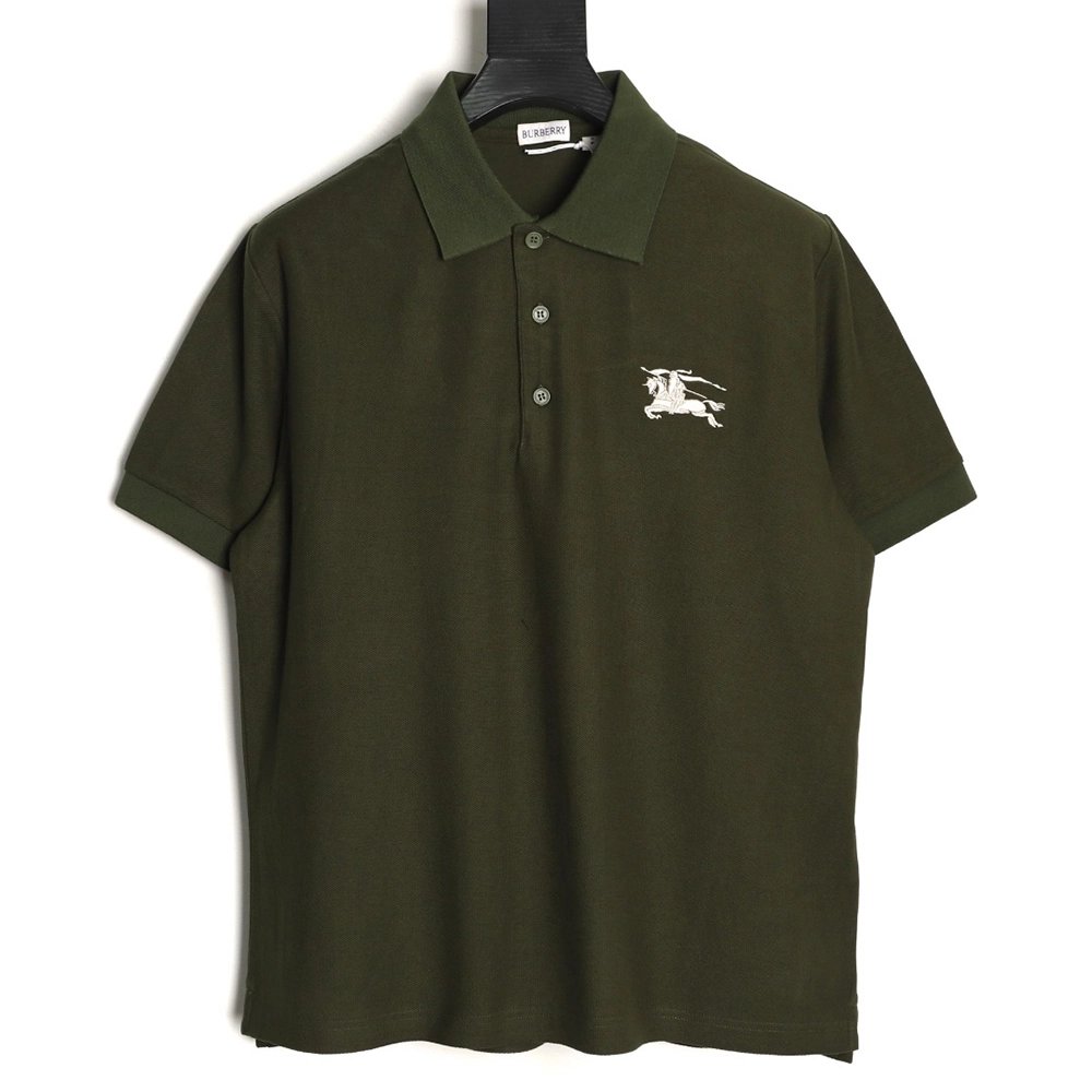 Burberry Battle Horse Embroidery Short-Sleeve Polo Shirt,Burberry
