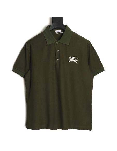 Burberry Battle Horse Embroidery Short-Sleeve Polo Shirt,Burberry