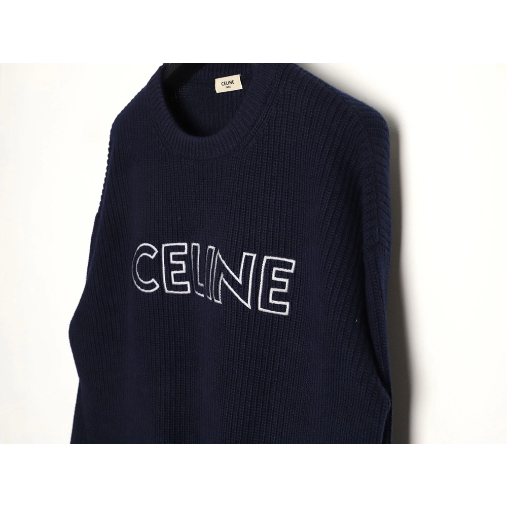 Celine Embroidered Letter Crew Neck Sweater,Celine