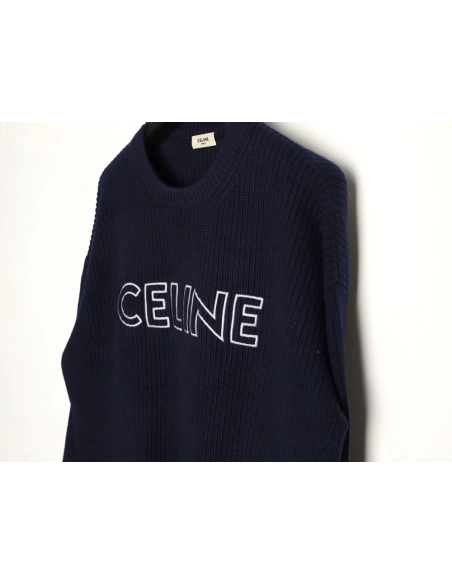 Celine Embroidered Letter Crew Neck Sweater,Celine