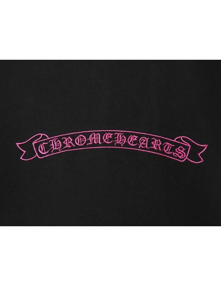 Chrome Hearts Horseshoe Cross Burnout Appliqu¨¦ Embroidered Ripped Short-Sleeve T-Shirt TSK2,Chrome Hearts