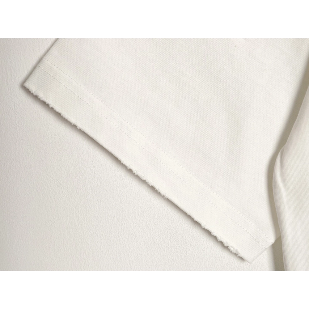 Chrome Hearts Horseshoe Cross Burnout Appliqu¨¦ Embroidered Ripped Short-Sleeve T-Shirt TSK1,Chrome Hearts
