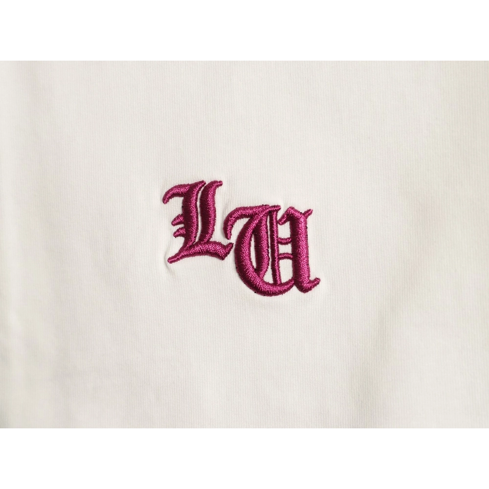Chrome Hearts Horseshoe Cross Burnout Appliqu¨¦ Embroidered Ripped Short-Sleeve T-Shirt TSK1,Chrome Hearts