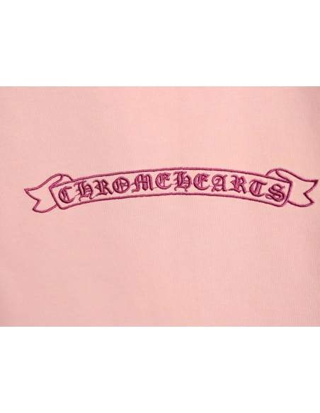 Chrome Hearts Horseshoe Cross Burnout Appliqu¨¦ Embroidered Ripped Short-Sleeve T-Shirt,Chrome Hearts