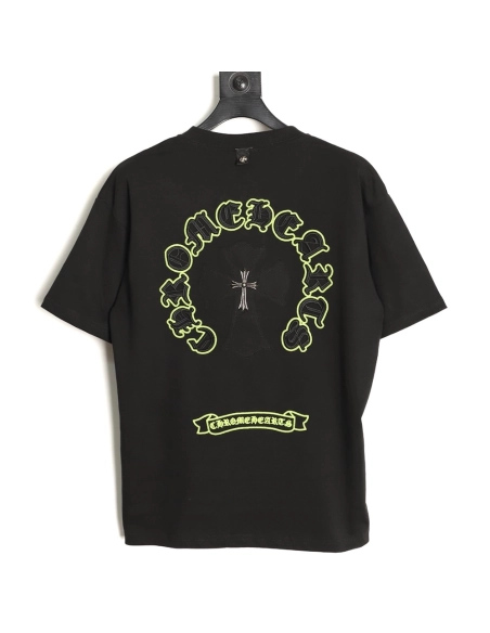 Chrome Hearts Appliqu¨¦ Embroidered Letter Hardware Cross Short-Sleeve T-Shirt TSK1,Chrome Hearts