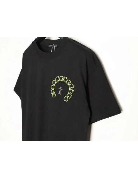 Chrome Hearts Appliqu¨¦ Embroidered Letter Hardware Cross Short-Sleeve T-Shirt TSK1,Chrome Hearts