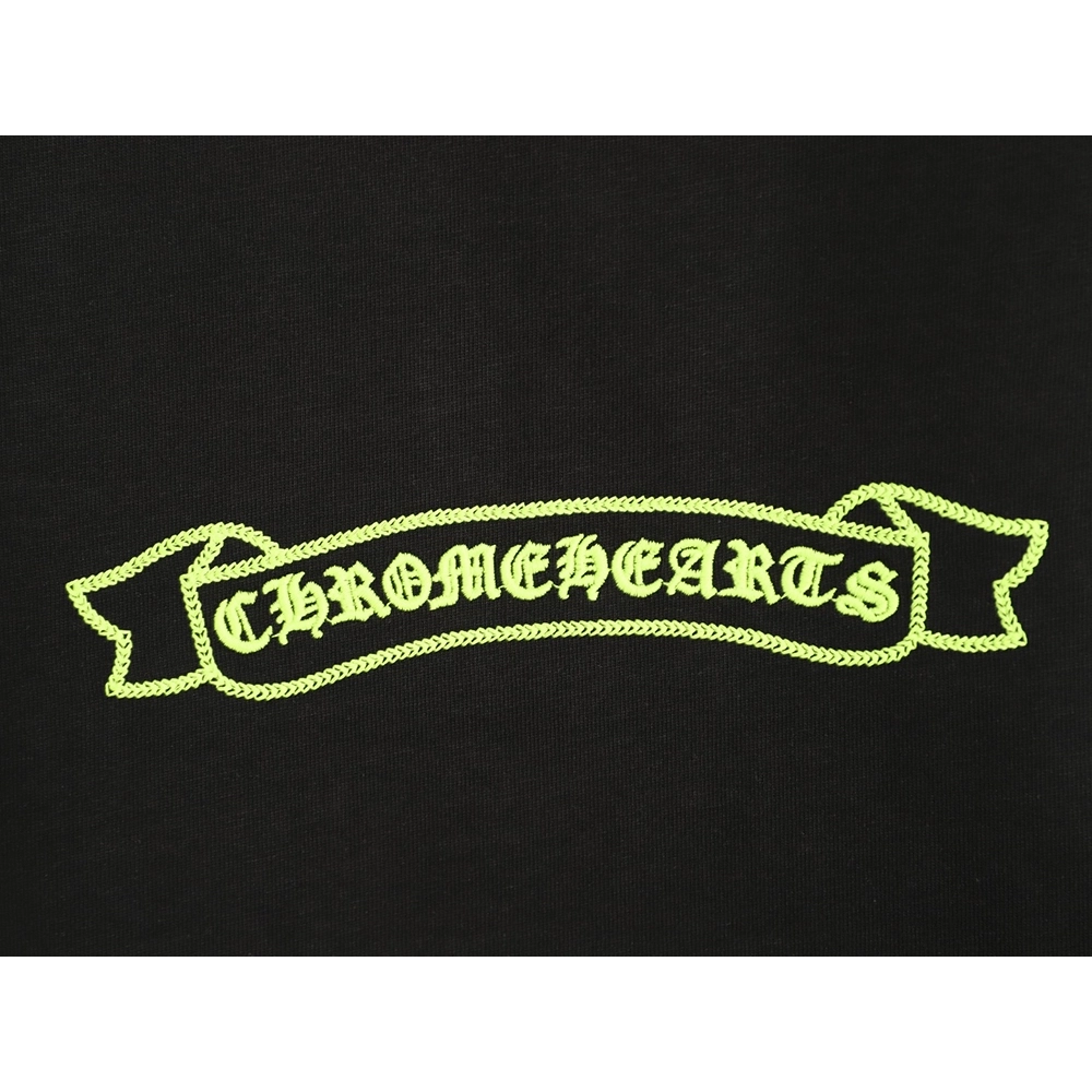 Chrome Hearts Appliqu¨¦ Embroidered Letter Hardware Cross Short-Sleeve T-Shirt TSK1,Chrome Hearts