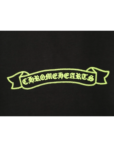 Chrome Hearts Appliqu¨¦ Embroidered Letter Hardware Cross Short-Sleeve T-Shirt TSK1,Chrome Hearts